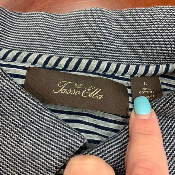 Tasso Elba Striped Golf Polo sz L - Picture 1 of 4